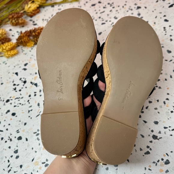 Sam Edelman Yukon Black Suede Strappy Women’s Wedge Cork Sandals Sz 7 - Picture 7 of 11